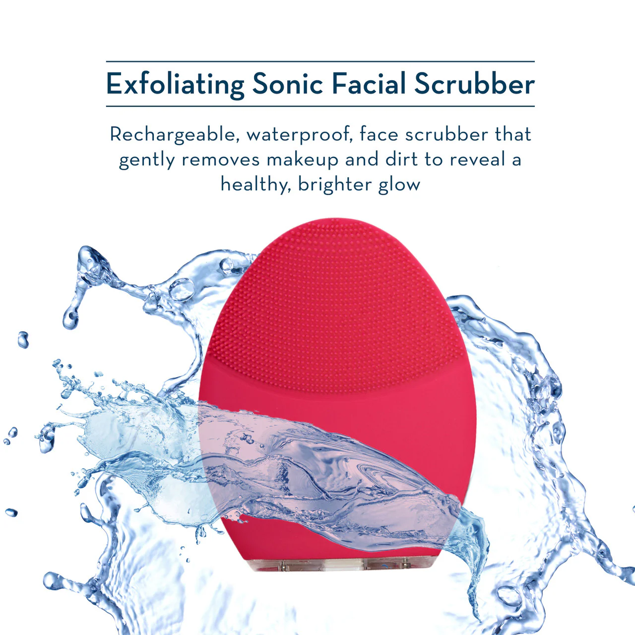 Hot Pink Exfoliating Sonic Facial Scrubber - Image 4