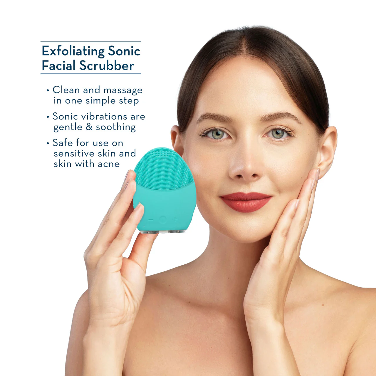 Turquoise Exfoliating Sonic Facial Scrubber - Image 3
